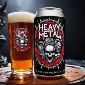 Una pinta ed una lattina di birra griffate che rappresentano, grazie al branding, una nuova voce di guadagno per le bands heavy metal